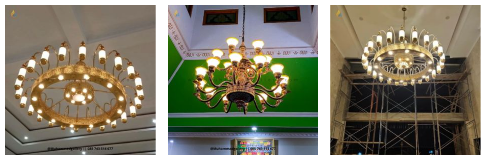 Lampu Gantung Masjid Minimalis Tembaga